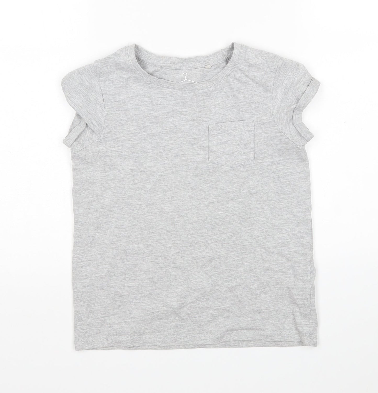 NEXT Girls Grey  Cotton Basic T-Shirt Size 8 Years Round Neck