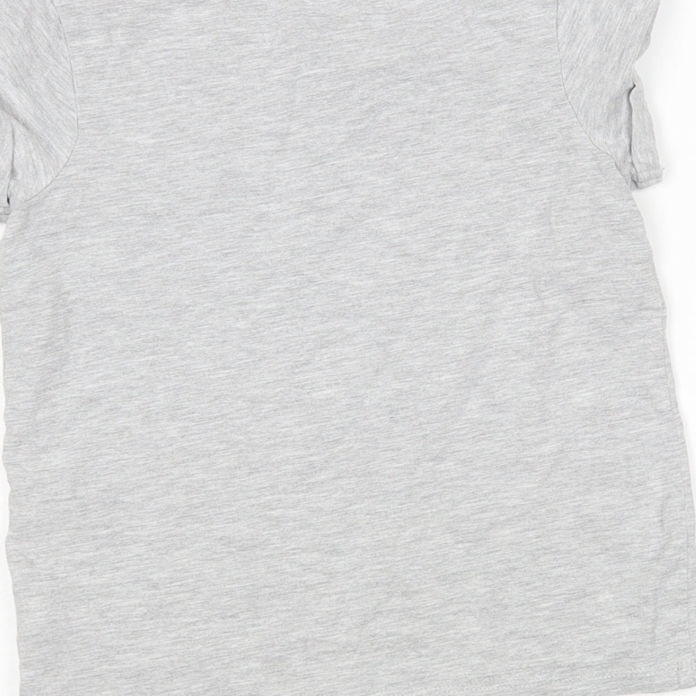 NEXT Girls Grey  Cotton Basic T-Shirt Size 8 Years Round Neck