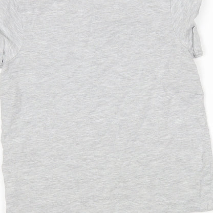 NEXT Girls Grey  Cotton Basic T-Shirt Size 8 Years Round Neck