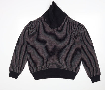 Onfire Mens Multicoloured V-Neck Striped Acrylic Pullover Jumper Size XL