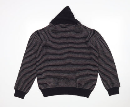 Onfire Mens Multicoloured V-Neck Striped Acrylic Pullover Jumper Size XL
