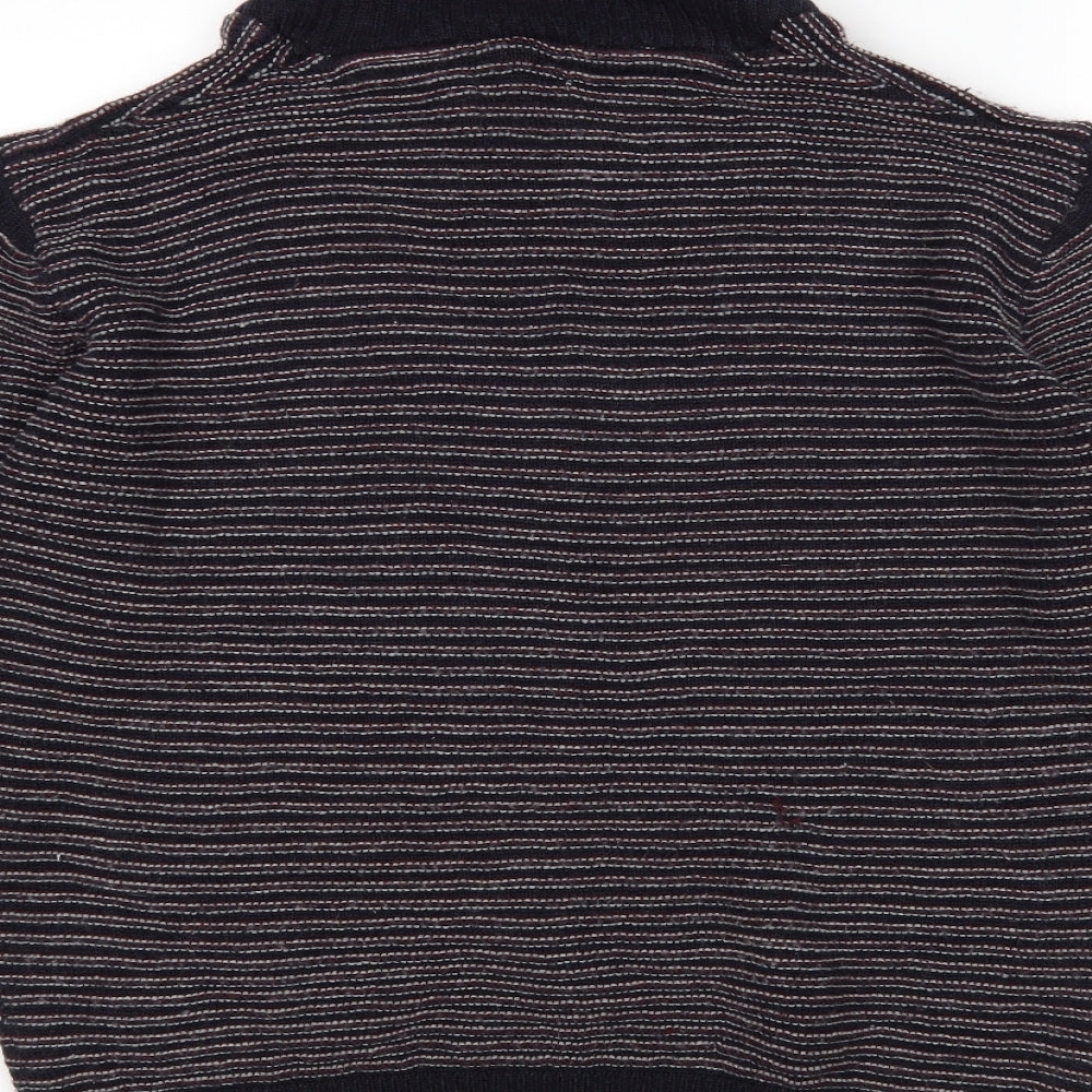 Onfire Mens Multicoloured V-Neck Striped Acrylic Pullover Jumper Size XL