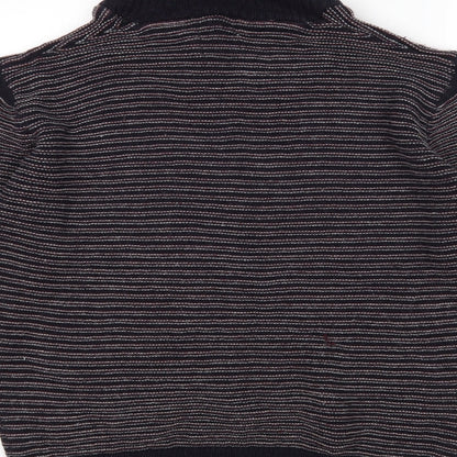 Onfire Mens Multicoloured V-Neck Striped Acrylic Pullover Jumper Size XL
