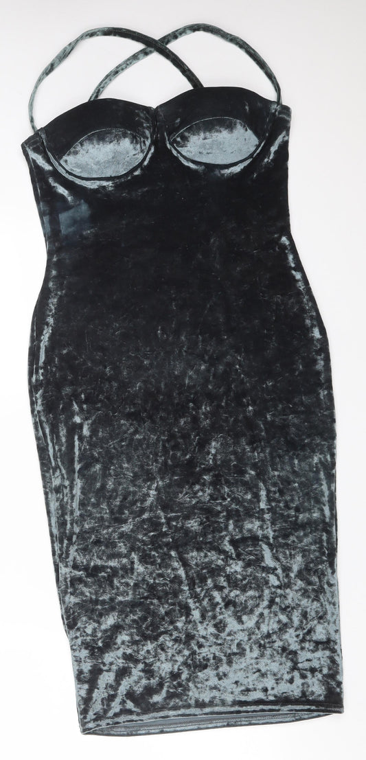 IX LONDON Womens Green  Polyester Bodycon  Size 12 Sweetheart