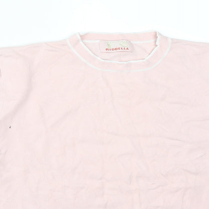 RIDDELLA Womens Pink  Viscose Basic T-Shirt Size 18 Round Neck