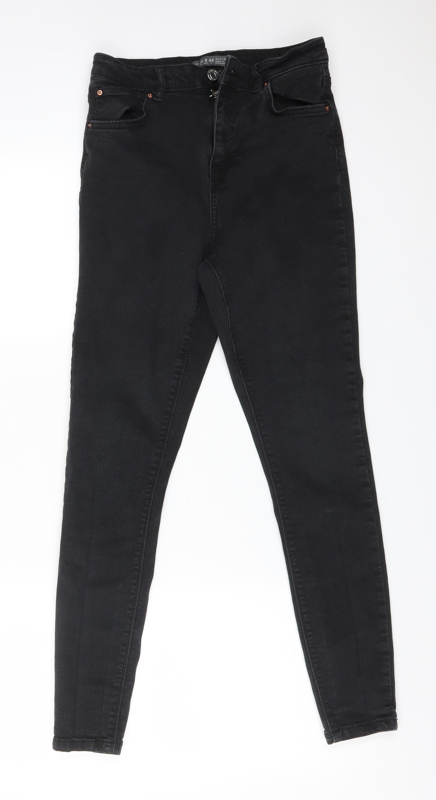 DENIM CO Womens Black  Cotton Skinny Jeans Size 12 L28 in Regular