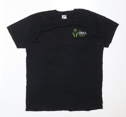Womens UK Size S Fruit of the Loom Black Basic T-Shirt