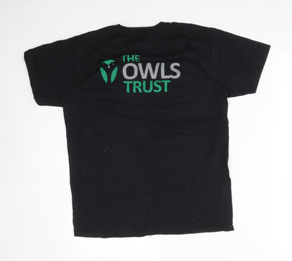 Womens UK Size S Fruit of the Loom Black Basic T-Shirt