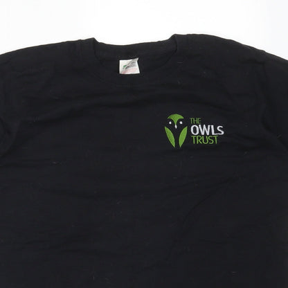 Womens UK Size S Fruit of the Loom Black Basic T-Shirt
