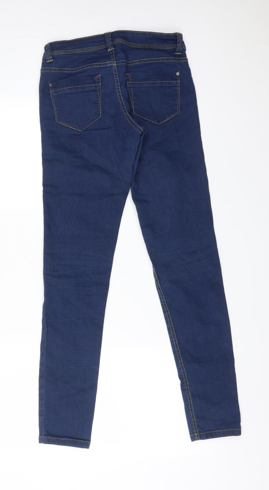 Womens UK Size S Terranova Regular Fit Skinny Blue Jeans