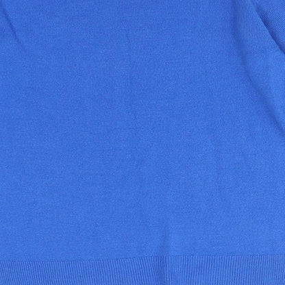 M&S Womens Blue  Acrylic Basic T-Shirt Size 10 Round Neck