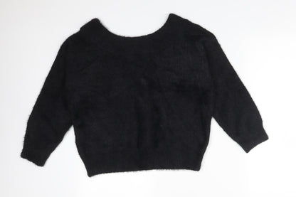 Womens UK Size S New Look Black Basic T-Shirt