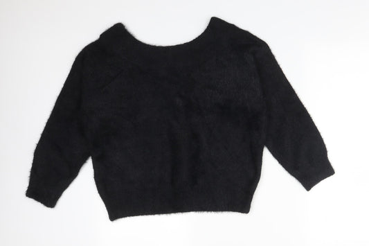 Womens UK Size S New Look Black Basic T-Shirt