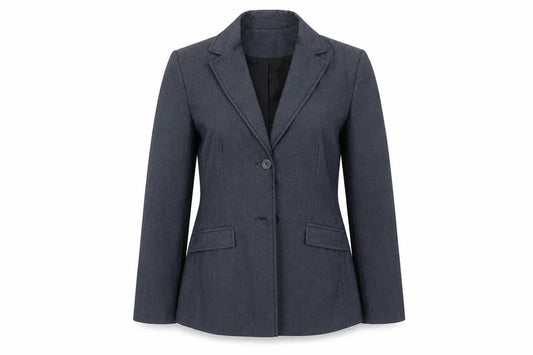Front view of Debenhams women’s blue polyester jacket suit jacket, size UK 8