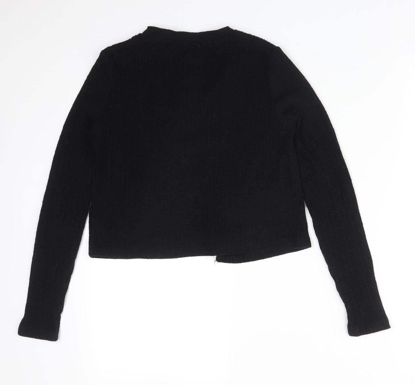 Boohoo Womens Black  Striped Polyester Cardigan Jumper Size S