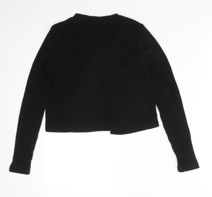 Boohoo Womens Black  Striped Polyester Cardigan Jumper Size S