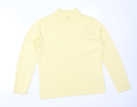BONMARCHE Womens Yellow  Acrylic Basic T-Shirt Size S High Neck