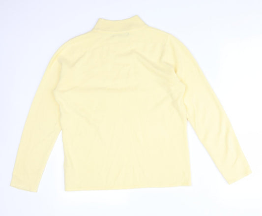 BONMARCHE Womens Yellow  Acrylic Basic T-Shirt Size S High Neck