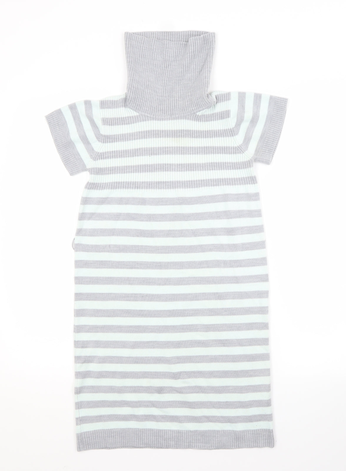 CQ Girls Multicoloured Striped Acrylic Jumper Dress  Size 10-11 Years Roll Neck