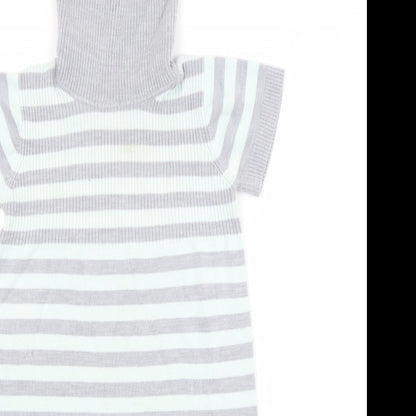 CQ Girls Multicoloured Striped Acrylic Jumper Dress  Size 10-11 Years Roll Neck