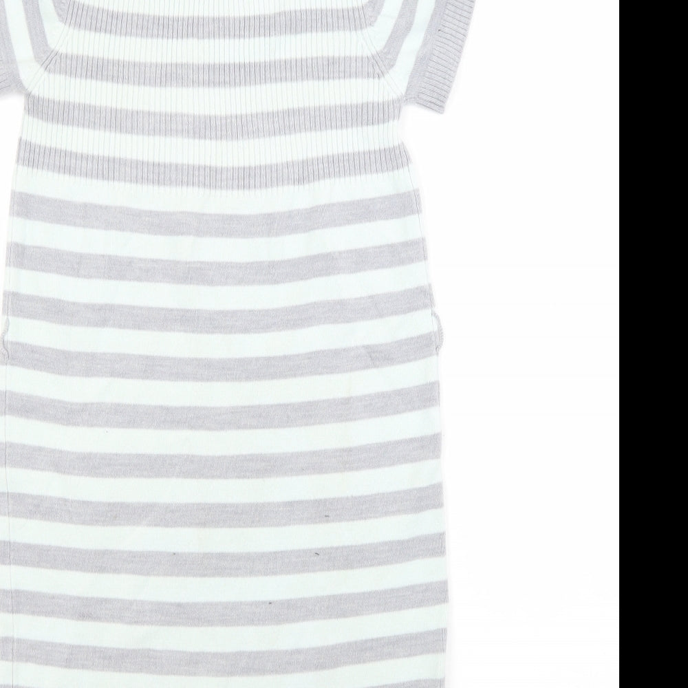 CQ Girls Multicoloured Striped Acrylic Jumper Dress  Size 10-11 Years Roll Neck