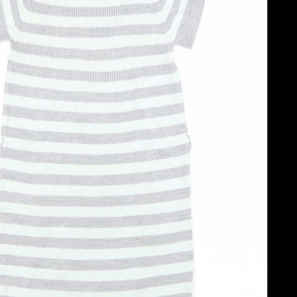 CQ Girls Multicoloured Striped Acrylic Jumper Dress  Size 10-11 Years Roll Neck