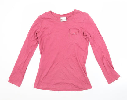 NEXT Girls Pink  Cotton Basic T-Shirt Size 9 Years Crew Neck