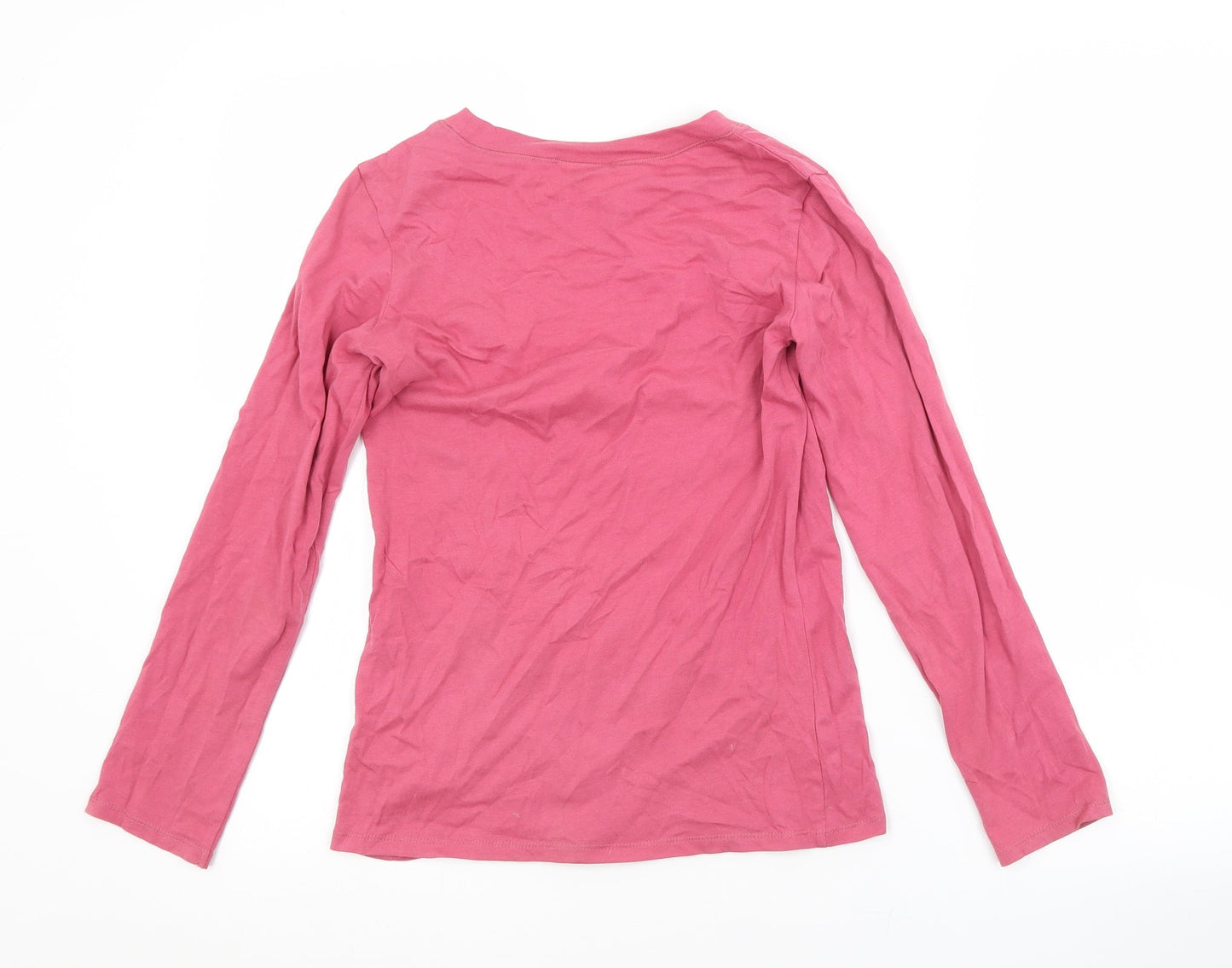 NEXT Girls Pink  Cotton Basic T-Shirt Size 9 Years Crew Neck