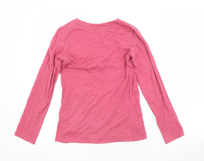 NEXT Girls Pink  Cotton Basic T-Shirt Size 9 Years Crew Neck