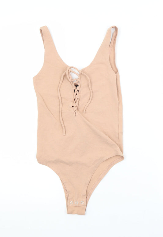 Topshop Womens Brown  Cotton Unitard One-Piece Size 8