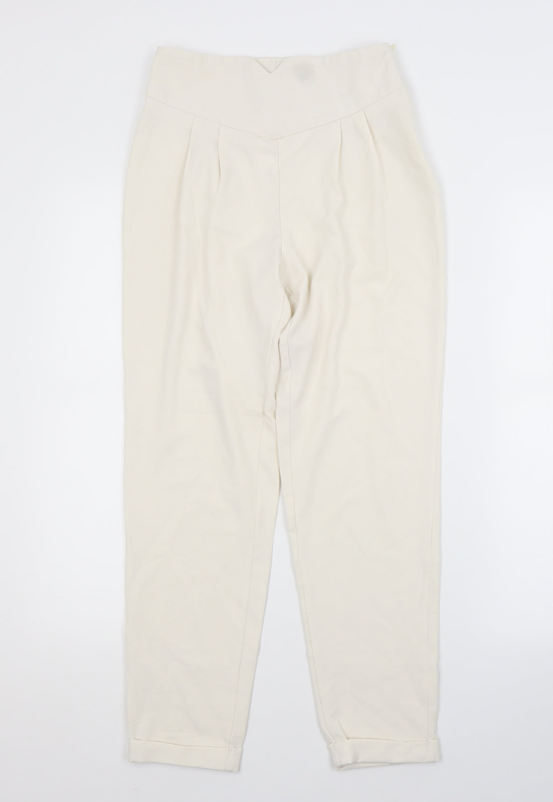 Womens UK Size 4 PRETTYLITTLETHING Regular Fit  White Trousers