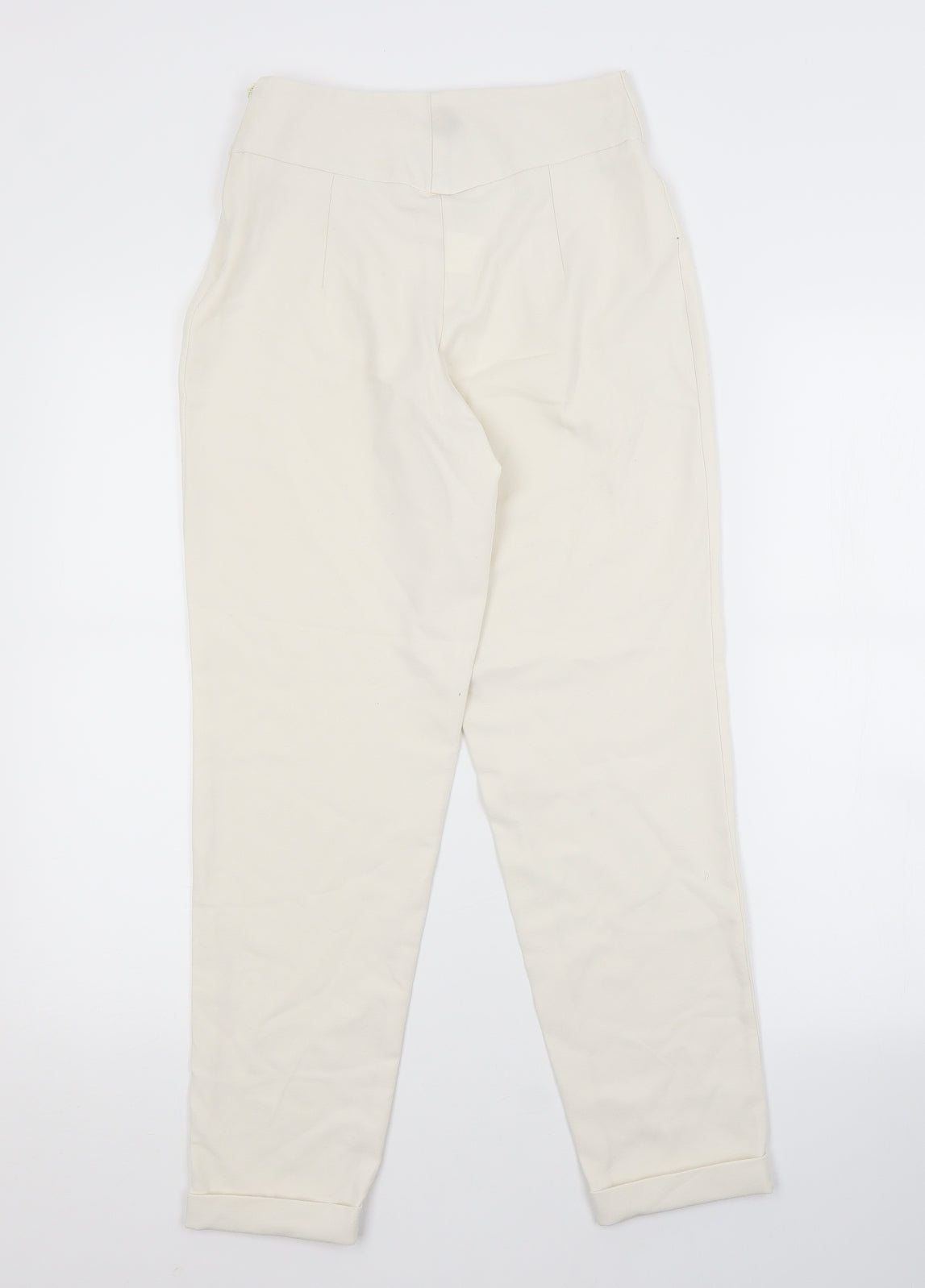 Womens UK Size 4 PRETTYLITTLETHING Regular Fit  White Trousers