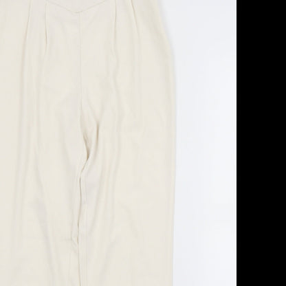 Womens UK Size 4 PRETTYLITTLETHING Regular Fit  White Trousers