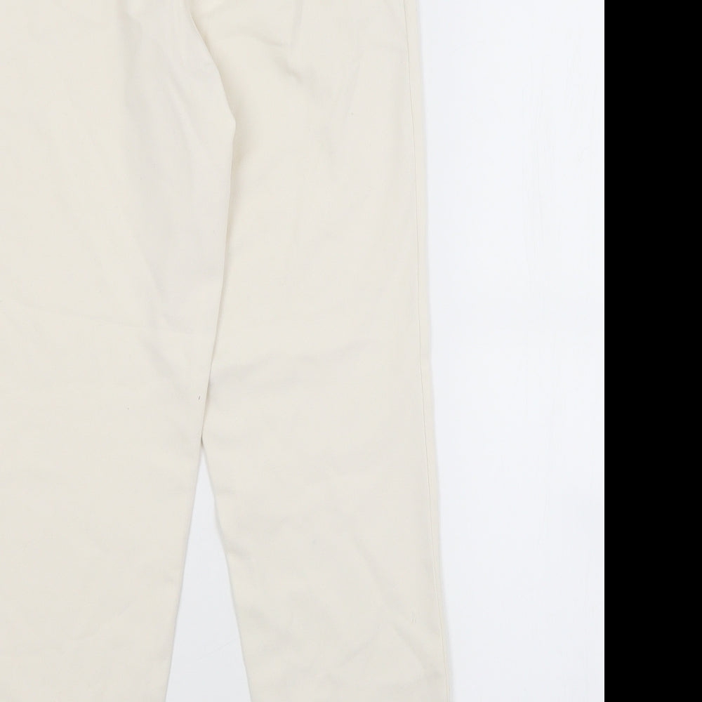 Womens UK Size 4 PRETTYLITTLETHING Regular Fit  White Trousers