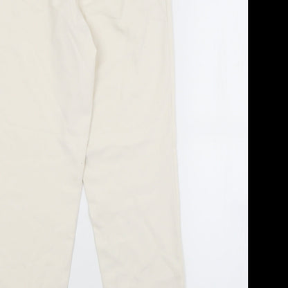 Womens UK Size 4 PRETTYLITTLETHING Regular Fit  White Trousers