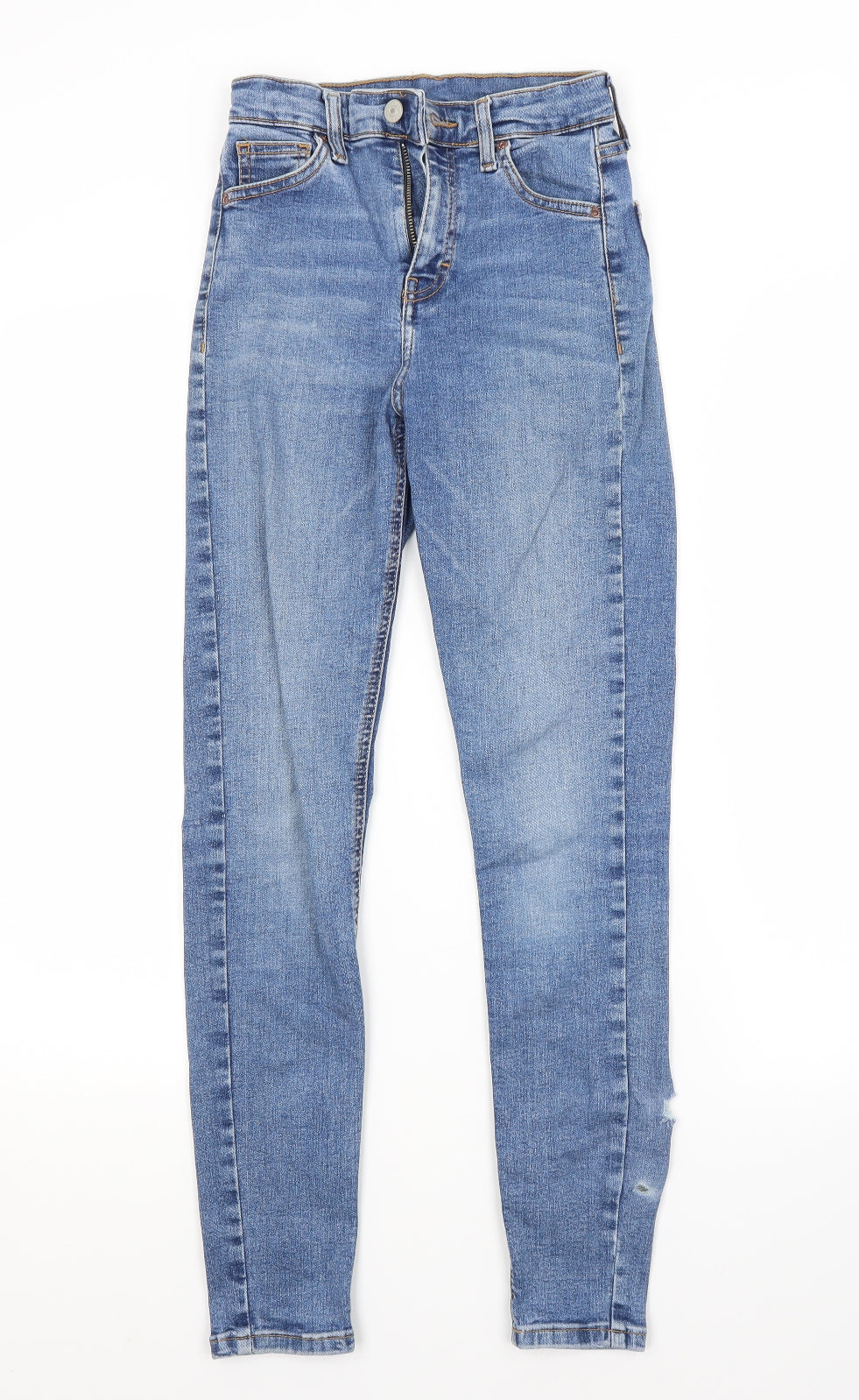 Topshop Womens Blue  Cotton Skinny Jeans Size 25 in L32 in Regular