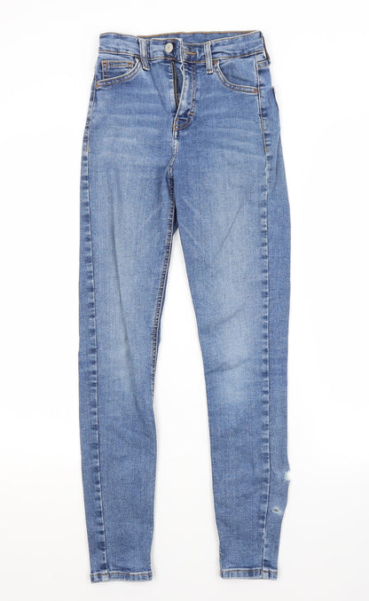 Topshop Womens Blue  Cotton Skinny Jeans Size 25 in L32 in Regular