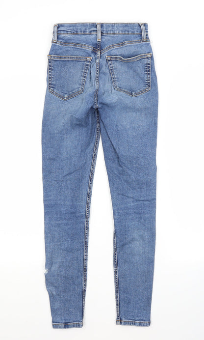 Topshop Womens Blue  Cotton Skinny Jeans Size 25 in L32 in Regular
