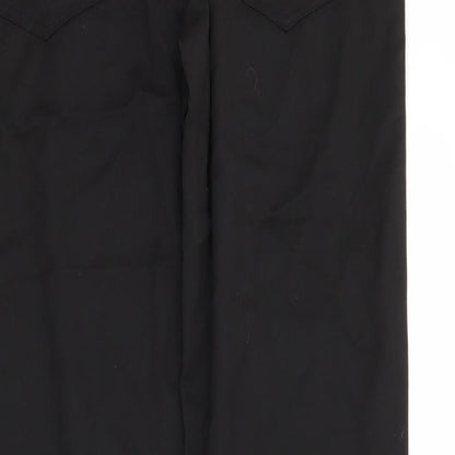 Peacocks Mens Black  Polyester Trousers  Size 32 in L30 in Regular