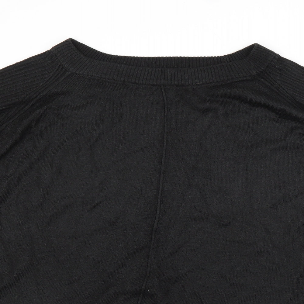 NEXT Mens Black Crew Neck  Acrylic Pullover Jumper Size L