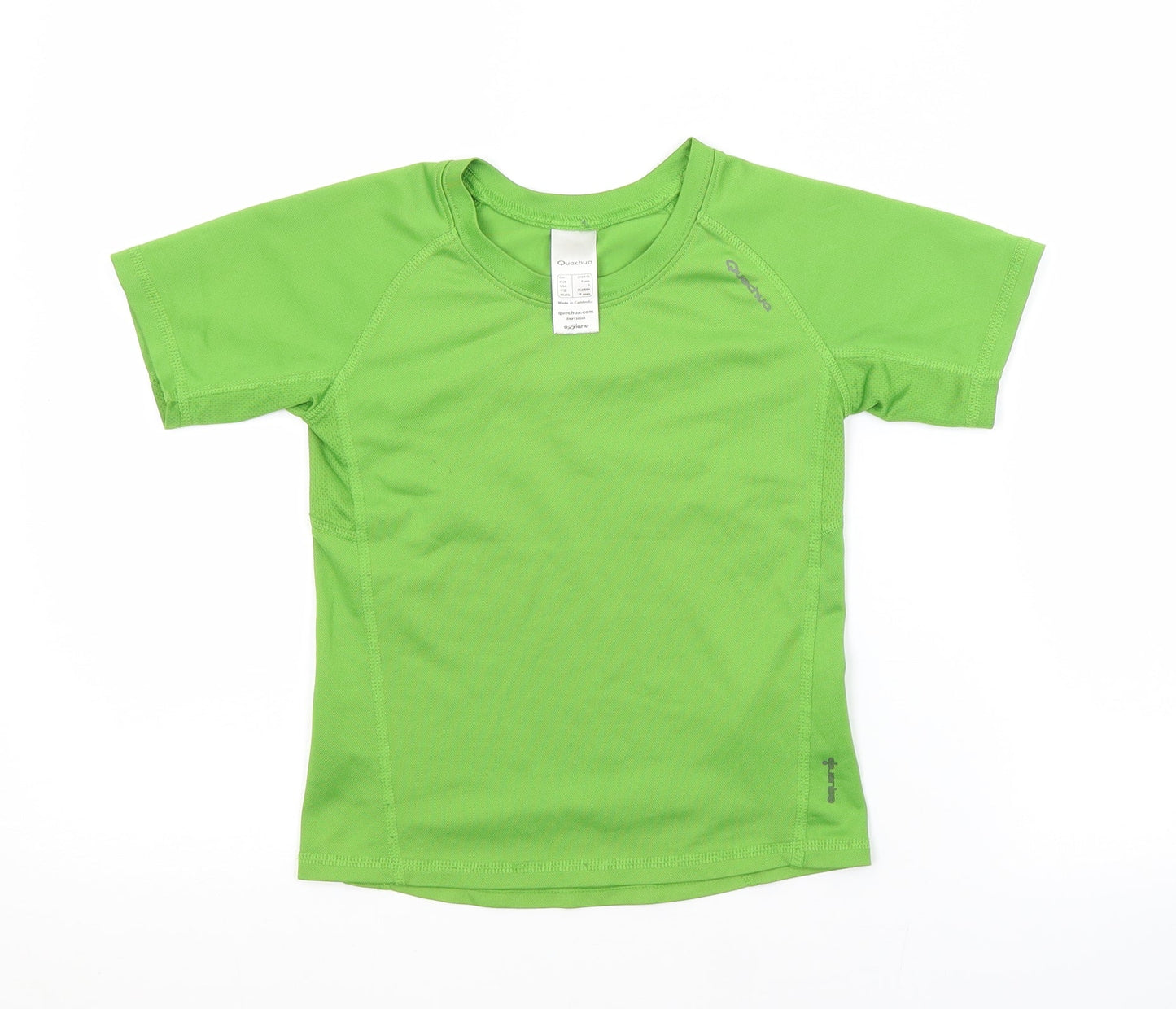 Quechua Boys Green  Polyester Basic Casual Size 5-6 Years Crew Neck