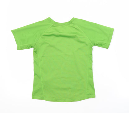 Quechua Boys Green  Polyester Basic Casual Size 5-6 Years Crew Neck