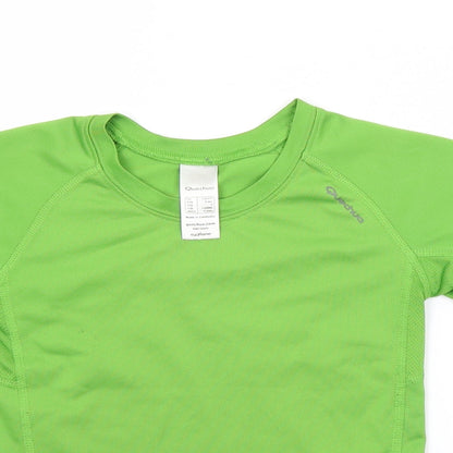 Quechua Boys Green  Polyester Basic Casual Size 5-6 Years Crew Neck