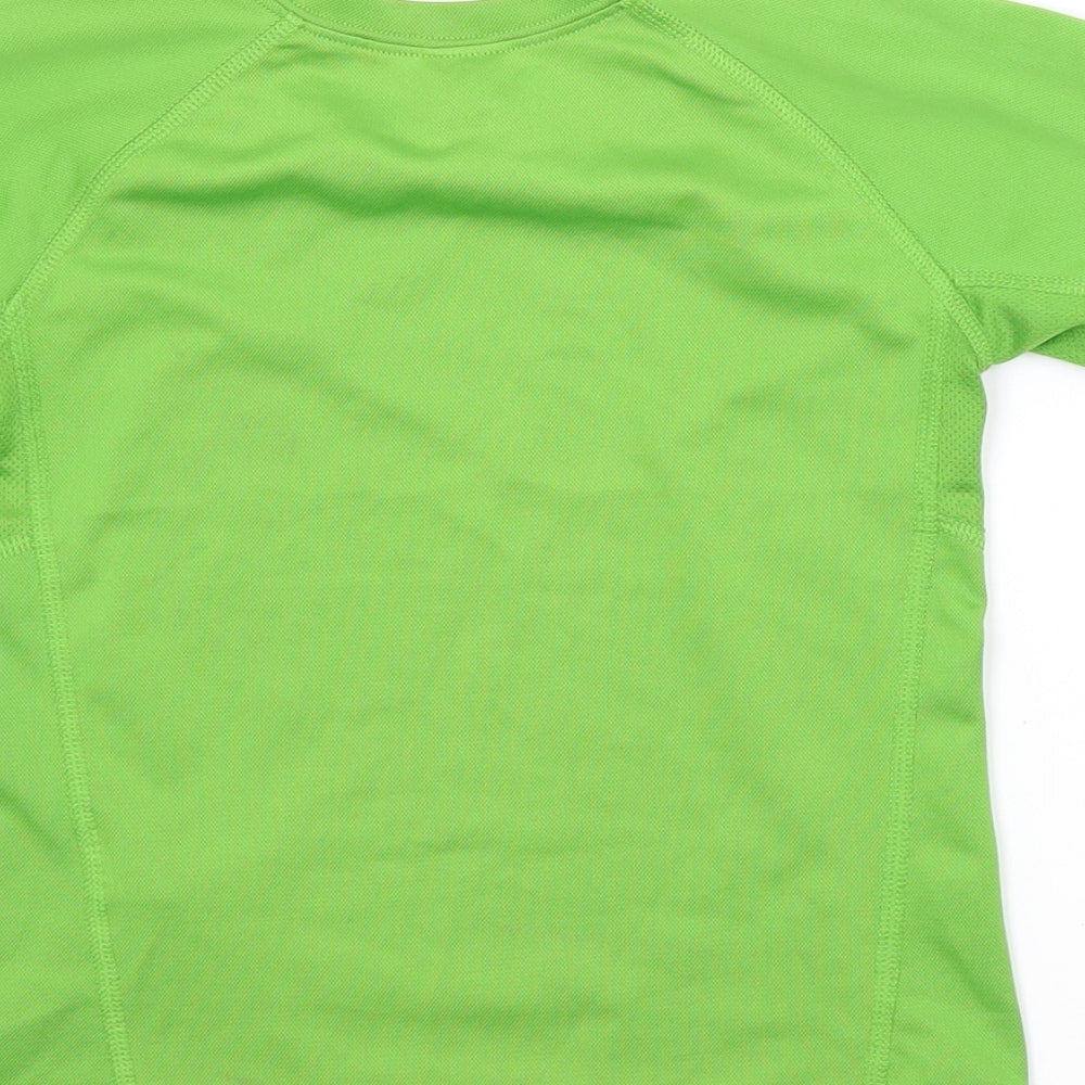 Quechua Boys Green  Polyester Basic Casual Size 5-6 Years Crew Neck