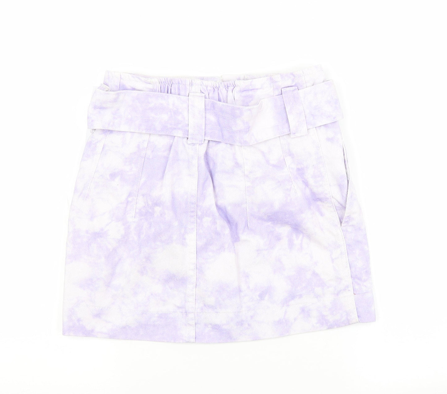 Bershka Womens Purple  Cotton Straight & Pencil Skirt Size 6