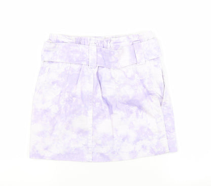 Bershka Womens Purple  Cotton Straight & Pencil Skirt Size 6