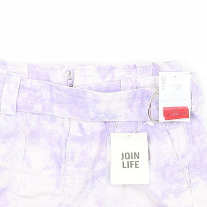 Bershka Womens Purple  Cotton Straight & Pencil Skirt Size 6