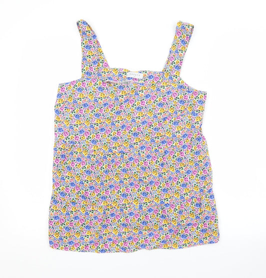 Papaya Womens Multicoloured Fair Isle Viscose Basic Blouse Size 10 Square Neck