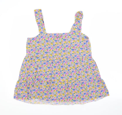 Papaya Womens Multicoloured Fair Isle Viscose Basic Blouse Size 10 Square Neck