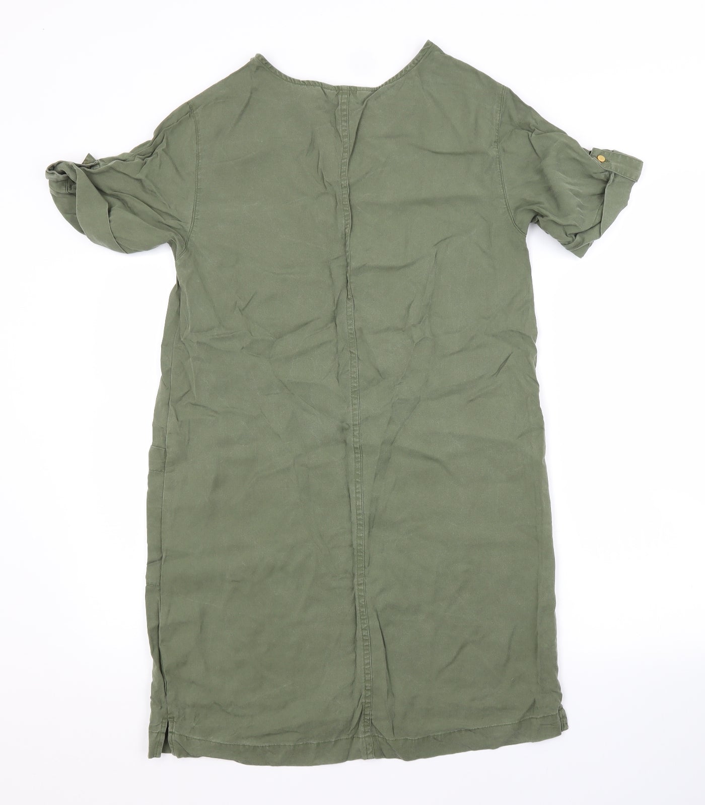 F&F Womens Green  Lyocell Shirt Dress  Size 6 Crew Neck